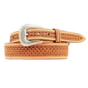 Nocona Men's Brown Square Basket Tapered Western Belt